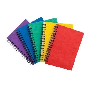 Notebook A6 Side Wirebound 80gsm Ruled and Perforated 120pp Assorted Colours A Pack of 10