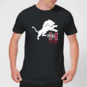 East Mississippi Community College Lion and Logo Mens T-Shirt - Black - M
