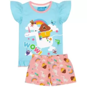 Hey Duggee Girls Unicorn Frill Pyjama Set (18-24 Months) (Blue/Pink)