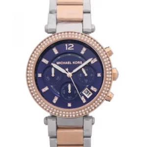 Parker Chronograph Blue Dial Two-tone Ladies Watch