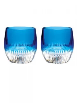 Waterford Mixology argon blue tumbler glasses set of 2 Blue