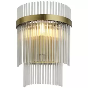 Endon - Marietta Glass Wall Lamp Antique Brass