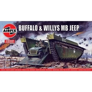 Buffalo Willys MB Jeep 1:76 Vintage Classic Military Air Fix Model Kit