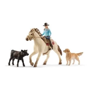 SCHLEICH Farm World Western Riding Toy Figure Set