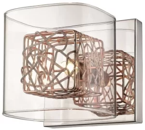 Spring Indoor Glass Wall Light Chrome, Copper, G9