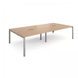Adapt rectangular boardroom table 3200mm x 1600mm with 2 cutouts 272mm
