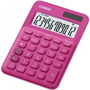 Casio MS-20UC Desk calculator Red Display (digits): 12 solar-powered, battery-powered (W x H x D) 105 x 23 x 149.5 mm