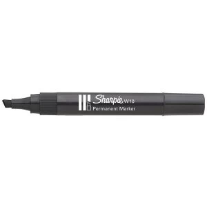 Sharpie W10 Permanent Marker Chisel Tip 1.2-5mm Line (Black) Pack of 12 Pens