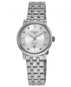 Tissot Carson Automatic Silver Dial Diamond Stainless Steel Womens Watch T122.207.11.036.00 T122.207.11.036.00