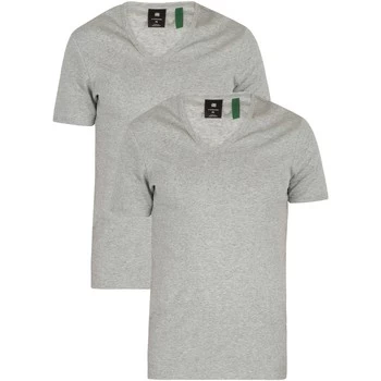 G-Star Raw 2 Pack Slim V-Neck T-Shirt mens T shirt in Grey - Sizes UK XS,UK S,UK XXS