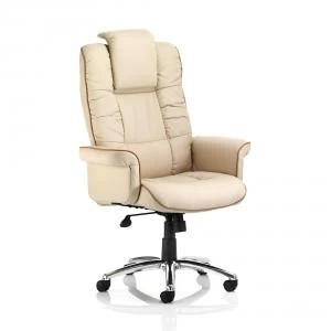 Trexus Chelsea Executive Chair With Arms Bonded Leather Cream Ref