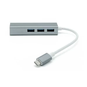 Dynamode - USB-C Type-C to Gigabit & USB3 Dock Hub (Grey/White)