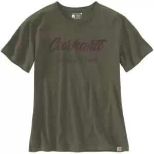 Carhartt Crafted Graphic Ladies T-Shirt, green, Size S for Women, green, Size S for Women