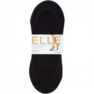 Elle Bamboo 2 Per Pack Shoe Liners - Black