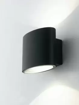 Boxter Outdoor Integrated LED Up Down Wall Light, Black, IP44, 4000K