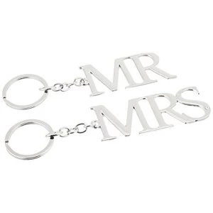 Amore By Juliana Silver Plated Keyring Set - Mr & Mrs