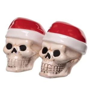 Christmas Skull Ceramic Salt and Pepper Set