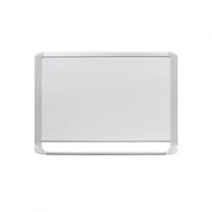 Bi-Office Mastervision Magnetic Whiteboard Aluminium and Shiny Grey Plastic Frame 1800 x 1200 mm