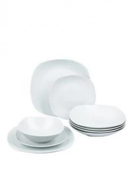 Waterside White Square Day To Day 48 Piece Dinner Set