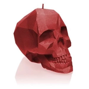 Red Small Low Poly Skull Candle