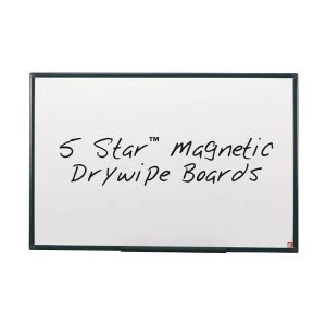 5 Star Office 1200 Lightweight Drywipe Magnetic Whiteboard with Fixing Kit and Detachable Pen Tray