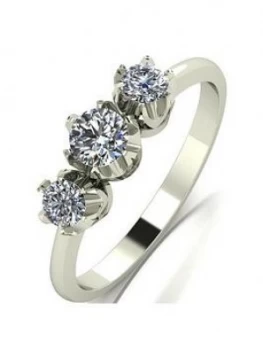 Love DIAMOND 9ct Gold 50 Point Diamond Trilogy Ring, White Gold, Size I, Women