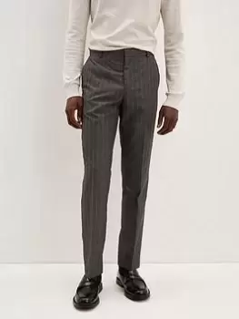 Burton Menswear London Burton Slim Chalk Stripe Trousers, Grey, Size 32R, Men