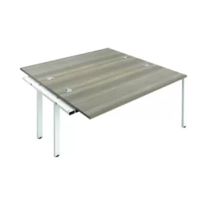 Jemini 2 Person Extension Bench Desk 1400x1600x730mm Grey Oak KF808978