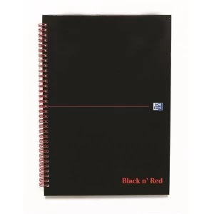 Black n Red A4 90gm2 140 Pages Ruled and A Z Indexed Wirebound Notebook Pack of 5