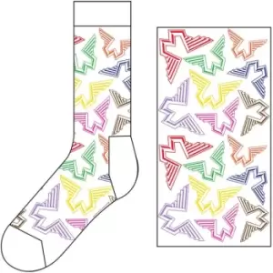Paul McCartney - Wings Logos Unisex UK Size 7 - 11 Ankle Socks - White