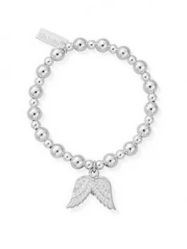ChloBo Childrens Sterling Silver Mini Small Ball Double Angel Wing Bracelet - Silver