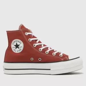 Converse All Star Lift Hi Trainers In Brown
