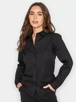 PixieGirl Petite Fitted Cotton Shirt, Black, Size 18, Women