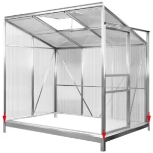 Lean-To Greenhouse Polycarbonate 6x4ft incl. Base
