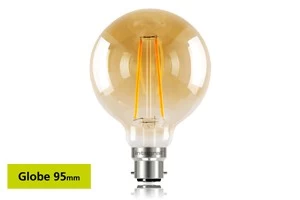 Integral Sunset Vintage Globe 95mm 2.5W 40W 1800K 170lm B22 Non-Dimmable Lamp