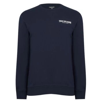 True Religion Pullover Arch Logo Sweatshirt - Blue