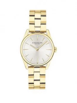 COACH Coach Silver Sunray Dial Gold Stainless Steel Bracelet Ladies Watch, One Colour, Women