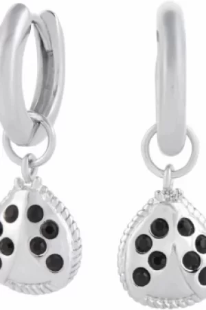 Ladybird Huggie Hoops Silver Earrings OBJAME208