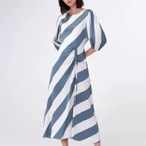 Aligne Getson Humbug Stripe Satin Midi Dress - UK 12