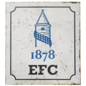 Everton FC Official Retro Football Crest Bedroom Sign (One Size) (White/Blue)