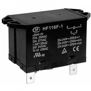 Plug in relay 12 Vdc 25 A 2 makers Hongfa HF116F 1