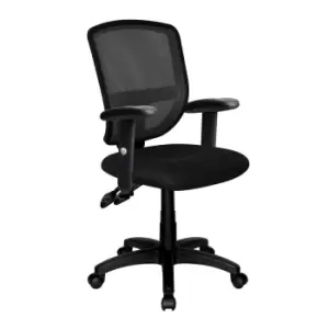 Nexus Medium Back Mesh Operator Chair With Height Adjustable Arms - Black