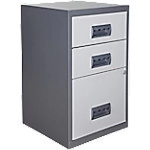 Pierre Henry Filing Cabinet Combi Silver, White 400 x 400 x 660 mm