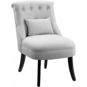 Homcom - Fabric Single Sofa Armchair Upholstered w/Pillow Wood Leg Livingroom Grey
