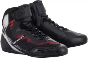 Alpinestars Faster-3 Rideknit Motorcycle Shoes, black-red-silver, Size 40, black-red-silver, Size 40