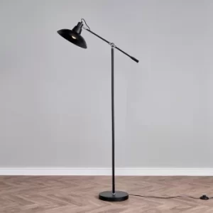 Civic Matt Black and Chrome Floor Lamp
