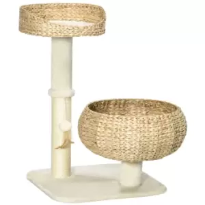 PawHut 72cm Cat Activity Centre w/ Two Bed Toy Ball Sisal Scratching Post
