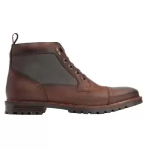 Base London Mens Trenton Leather Safety Boots (7 UK) (Black/Grey)