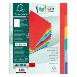 Exacompta Dividers 400gsm, A4+, 6 Part, Plain, Pack of 25