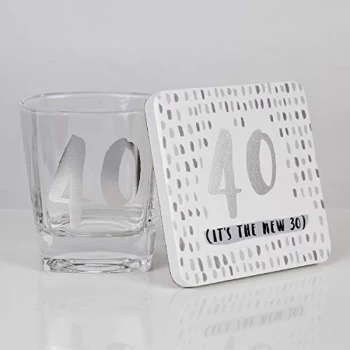 Luxe Whiskey Glass & Coaster Set - 40